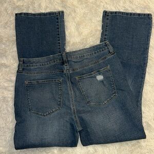 Size 12 Short Sonoma Curvy Boot Distressed Blue Jeans